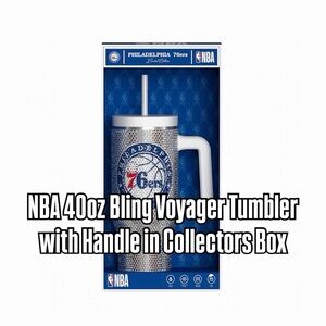 NBA 40oz Bling Voyager Tumbler with Handle in Collectors Box